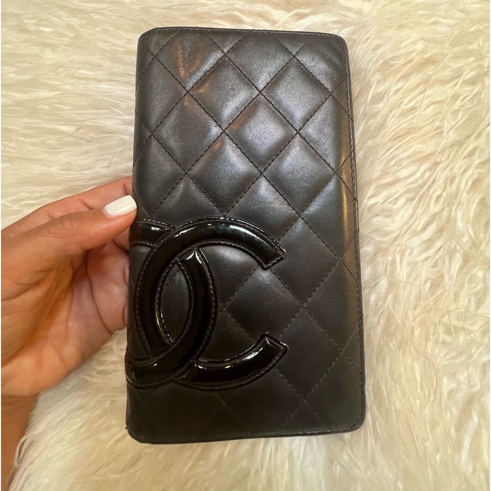 Chanel cambon quilted leather wallet